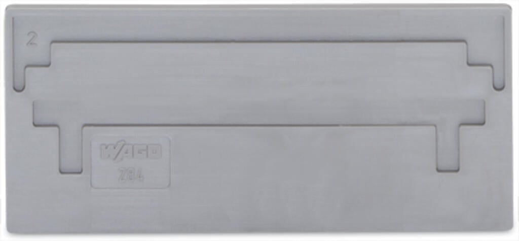 284-326 WAGO Separador; espesor 2 mm; sobresaliente; Gris