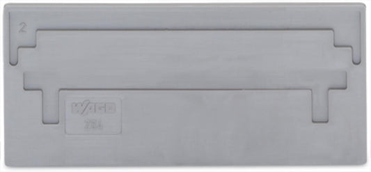 284-326 WAGO Separador; espesor 2 mm; sobresaliente; Gris