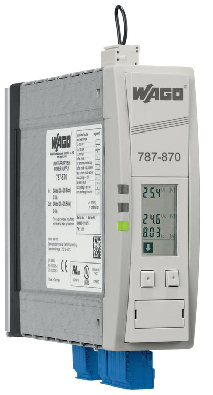 787-870 WAGO Unidad de carga y de control SAI; Tensión de entrada 24V DC; Tensión de salida 24V DC; Corriente de salida 10A